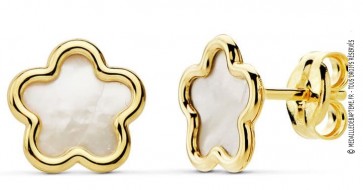 Boucles d'oreilles Fleur nacre