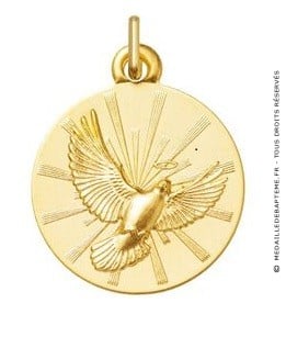Médaille Colombe de l' Esprit Saint (Or Jaune)