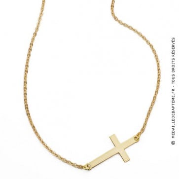 Collier Croix couchée