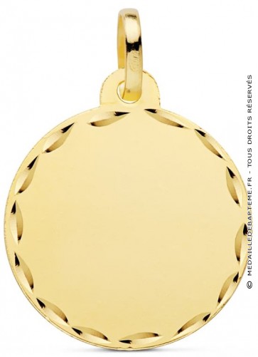 Médaille Ronde bords ciselés (Or Jaune 9K)