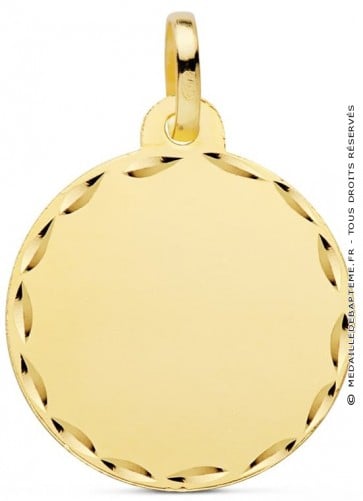 Médaille ronde bords ciselés (Or jaune)