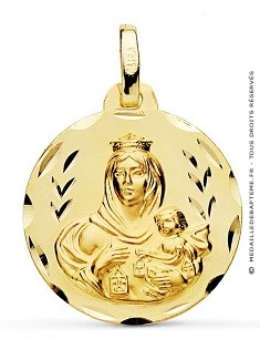 Médaille Vierge du Mont-Carmel (Or Jaune 9K)