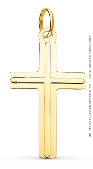Croix double hauteur (Or Jaune 9K) 