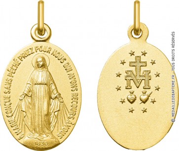 Vierge Miraculeuse à graver (Or Jaune 9K)