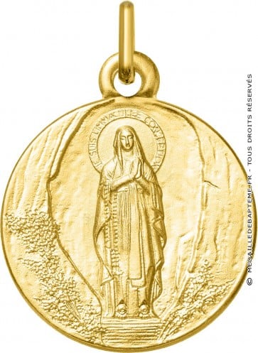  Médaille Vierge de Lourdes (Or Jaune 9k) 