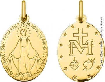 Médaille Vierge Miraculeuse moderne (Or Jaune 9K) 