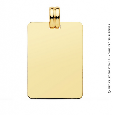 Médaille rectangle lisse (Or Jaune 9K)