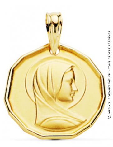 Médaille Vierge Bienveillante (Or Jaune 9K)