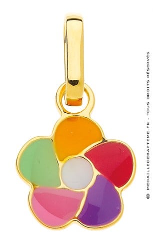 Pendentif Fleur Multicolore