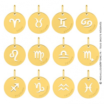 Médaille signes Zodiaques (Or Jaune 9K)
