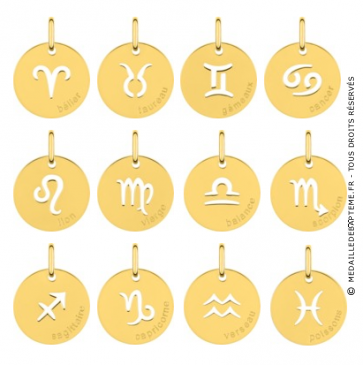 Médaille signes Zodiaques (Plaqué Or)