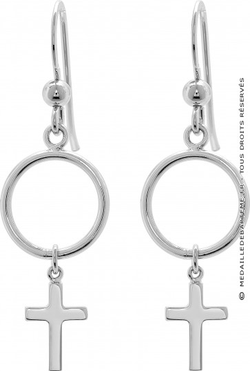 Boucles d'oreilles Croix pendantes