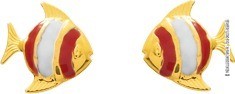 Boucles d'oreilles Poisson blanc et rouge