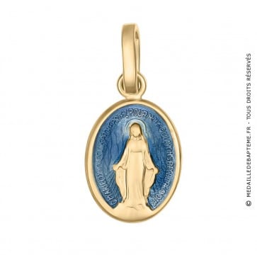 Médaille Miraculeuse bleue (Or Jaune)