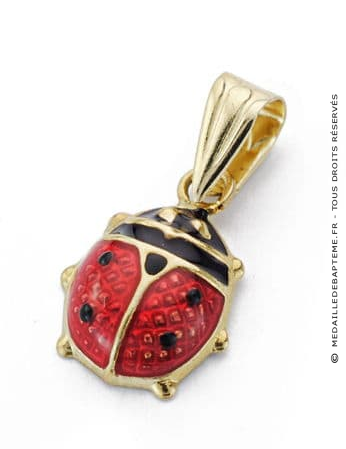 Pendentif Coccinelle email Rouge