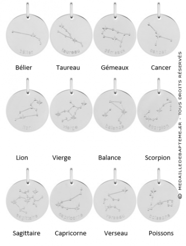 Médaille Zodiaques Constellations (Argent) 