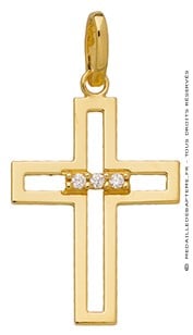 Croix Ajourée Brillante (Or Jaune 9K)