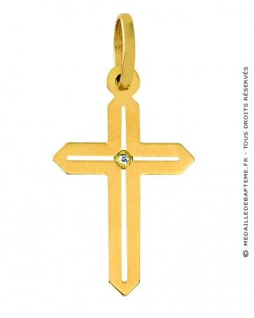 Croix Ajourée Scintillante (Or Jaune)