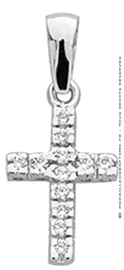 Croix Assortie de Brillants (Or Blanc)