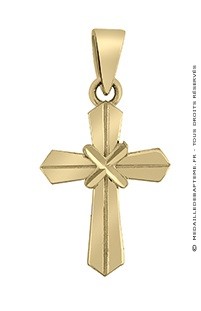 Croix motif croisé (Or Jaune 9K)