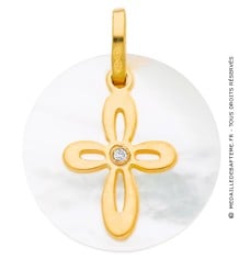 Médaille Nacre Croix et Diamant (Or Jaune)