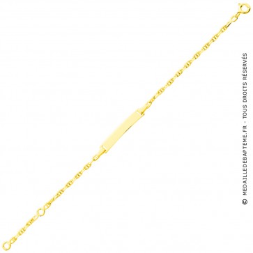 Gourmette bébé maille marine en or jaune 9 carats