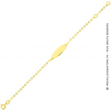  Gourmette bébé ovale forçat miroir (Or jaune 9k) 