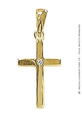 Pendentif Croix avec brillants (Or Jaune)