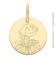 Médaille la Fée Galipette - sur sa fleur