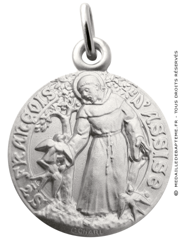 Médaille Saint-François aux oiseaux argent
