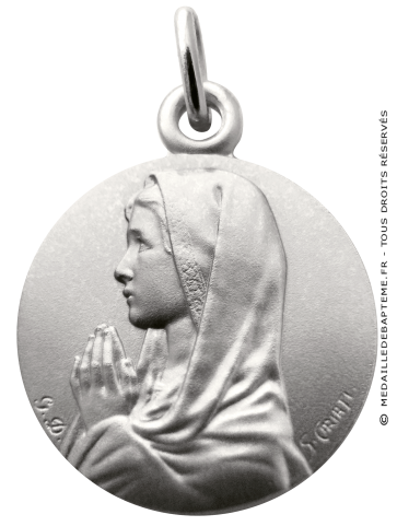 Médaille Vierge l'Ave Maria profil gauche