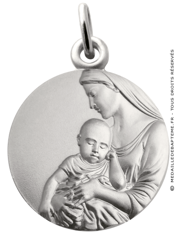 Médaille Vierge à l'enfant serein