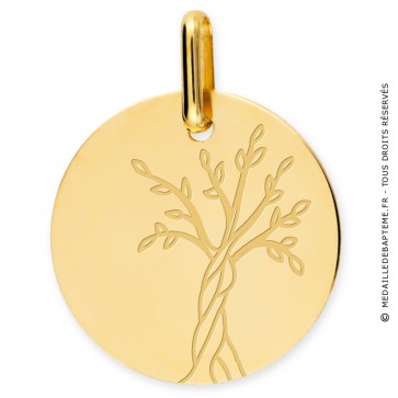 Médaille Arbre de Vie polie (or jaune)