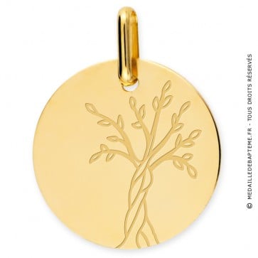 Médaille Arbre de Vie enraciné (or jaune)