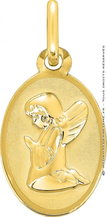 Médaille Ange Agenouillé en prière (Or Jaune 9K)