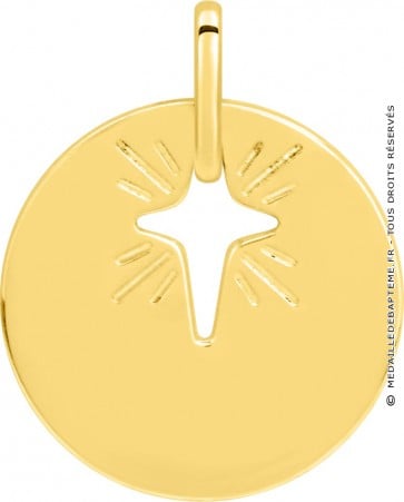 Médaille Etoile Scintillante ajourée (Or Jaune)