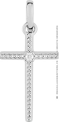 Croix Diamant 4 griffes (Or Blanc) 