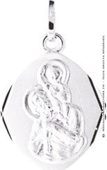 Médaille Saint-Christophe losange (Or Blanc 9K) 