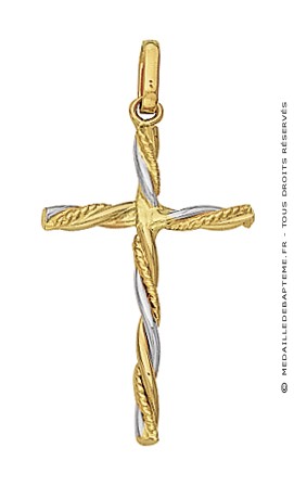 Croix Ciselée (Or Blanc)