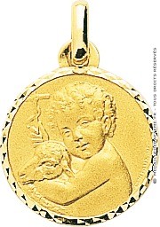 Médaille Agneau de Dieu ciselée (Or jaune)