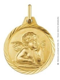 Médaille Ange bord tourné (Or Jaune) 