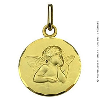 Médaille Ange bords ciselés (Or Jaune)