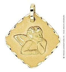 Médaille Ange Carré (Or Jaune)