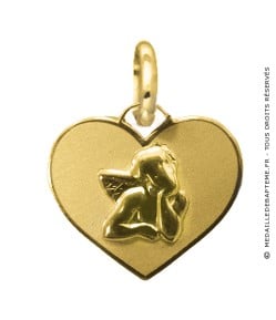 Médaille Ange coeur (Or Jaune)