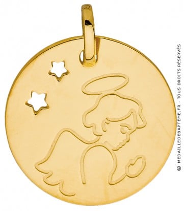 Médaille L'ange aux étoiles (Or Jaune 9K)