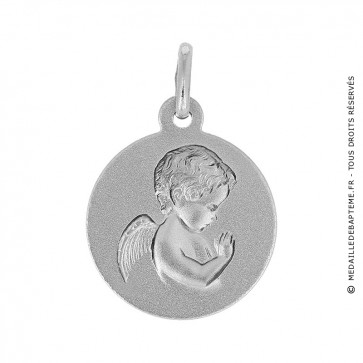 Médaille Ange en prière (Or Blanc)