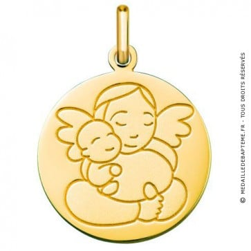 Médaille Ange à l'Enfant (Or Jaune 9K)