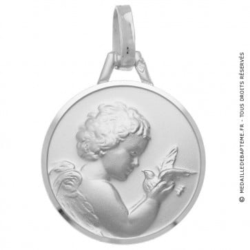 Médaille Ange et Colombe 18mm (Argent)