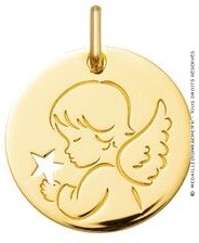 Médaille Ange à l'Etoile Ajourée (Or jaune 9K)
