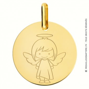 Médaille Ange fille or jaune